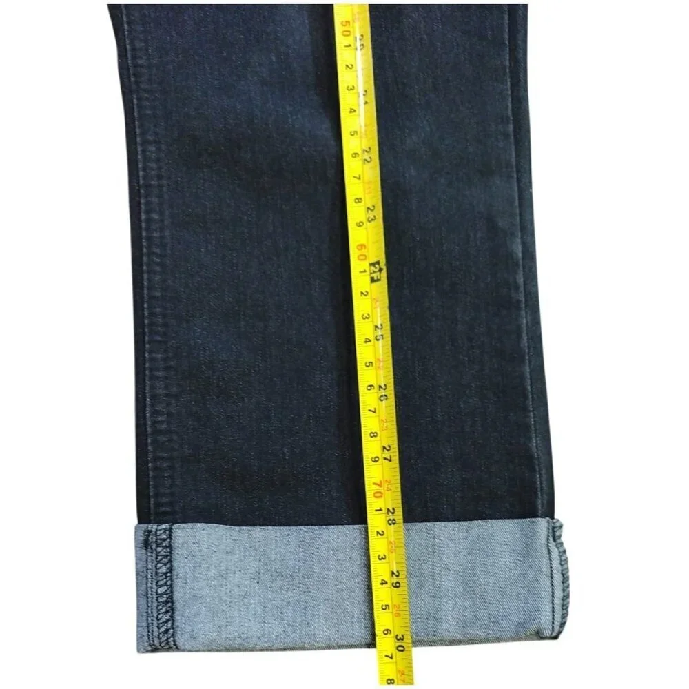 Indigo Rein Womens Black Slim Fit Cropped Jeans Size 9 Cuffed Hem Denim.